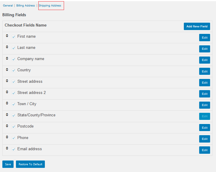Shipping Address