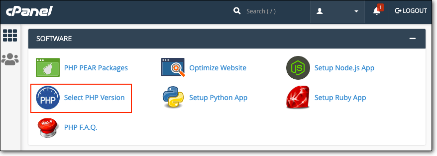 Select PHP Version