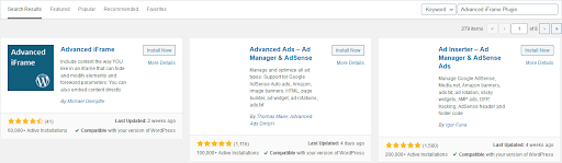 activate the WordPress iframe plugin