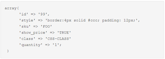 woocommerce add to cart button shortcode parameters and arguments