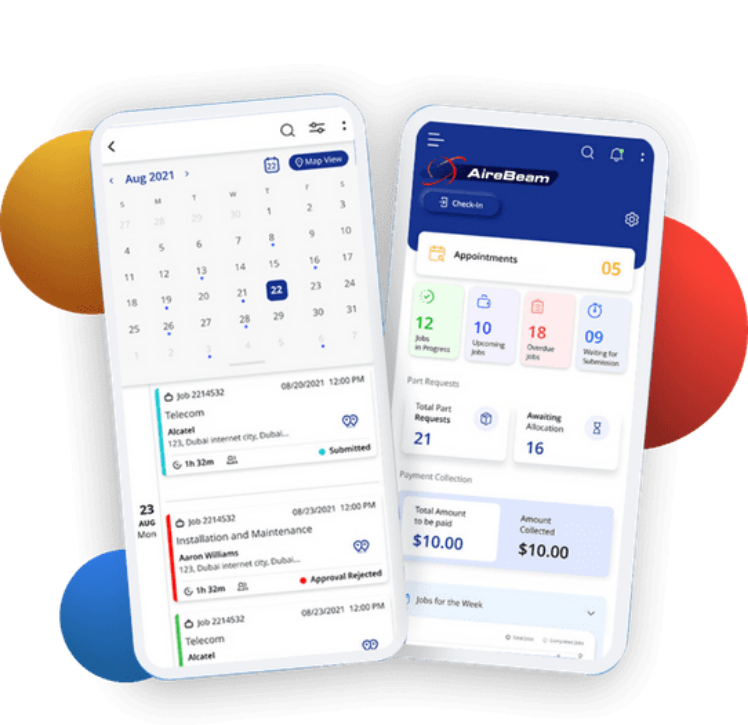 Airebeam technician scheduling interface by Codup