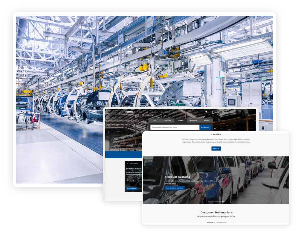 Pickles platform homepage UI