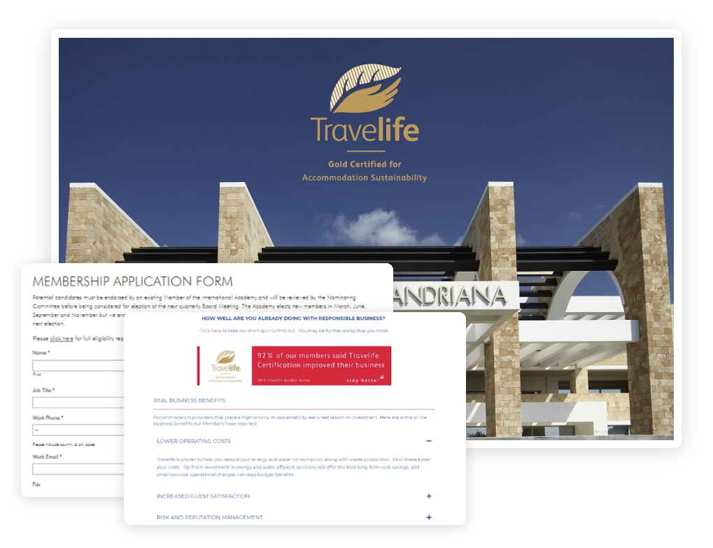 Travelife sustainable tourism site by Codup